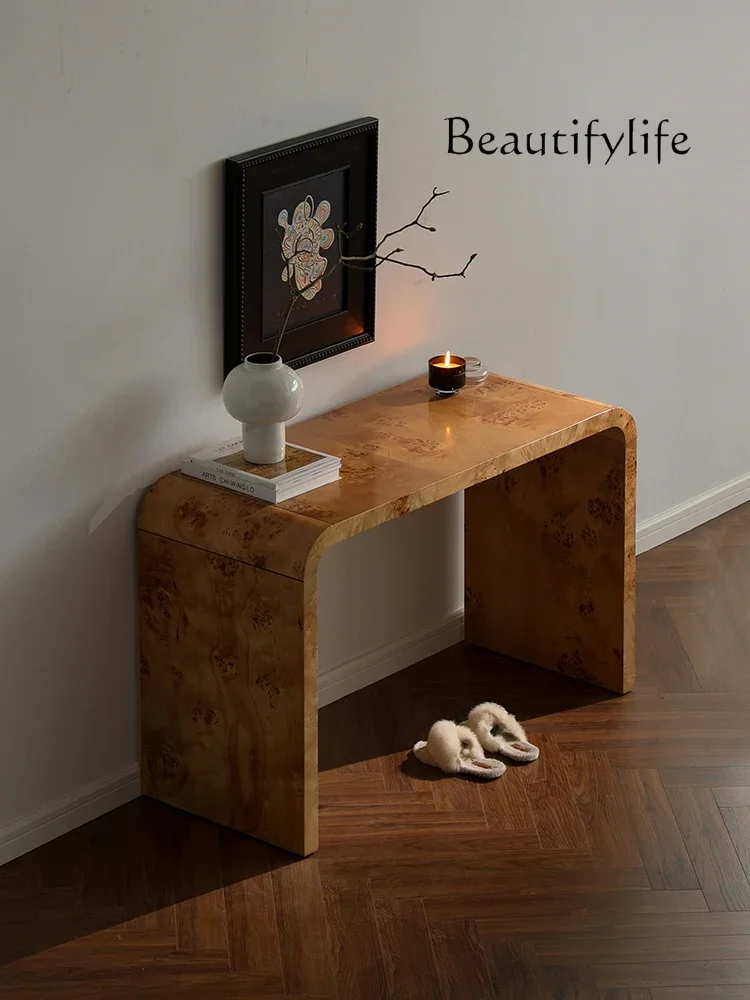 

Tree Tumor Leather Dresser Console Tables French Style Antique Style Entrance Foyer Living Room Strip Desk Desk