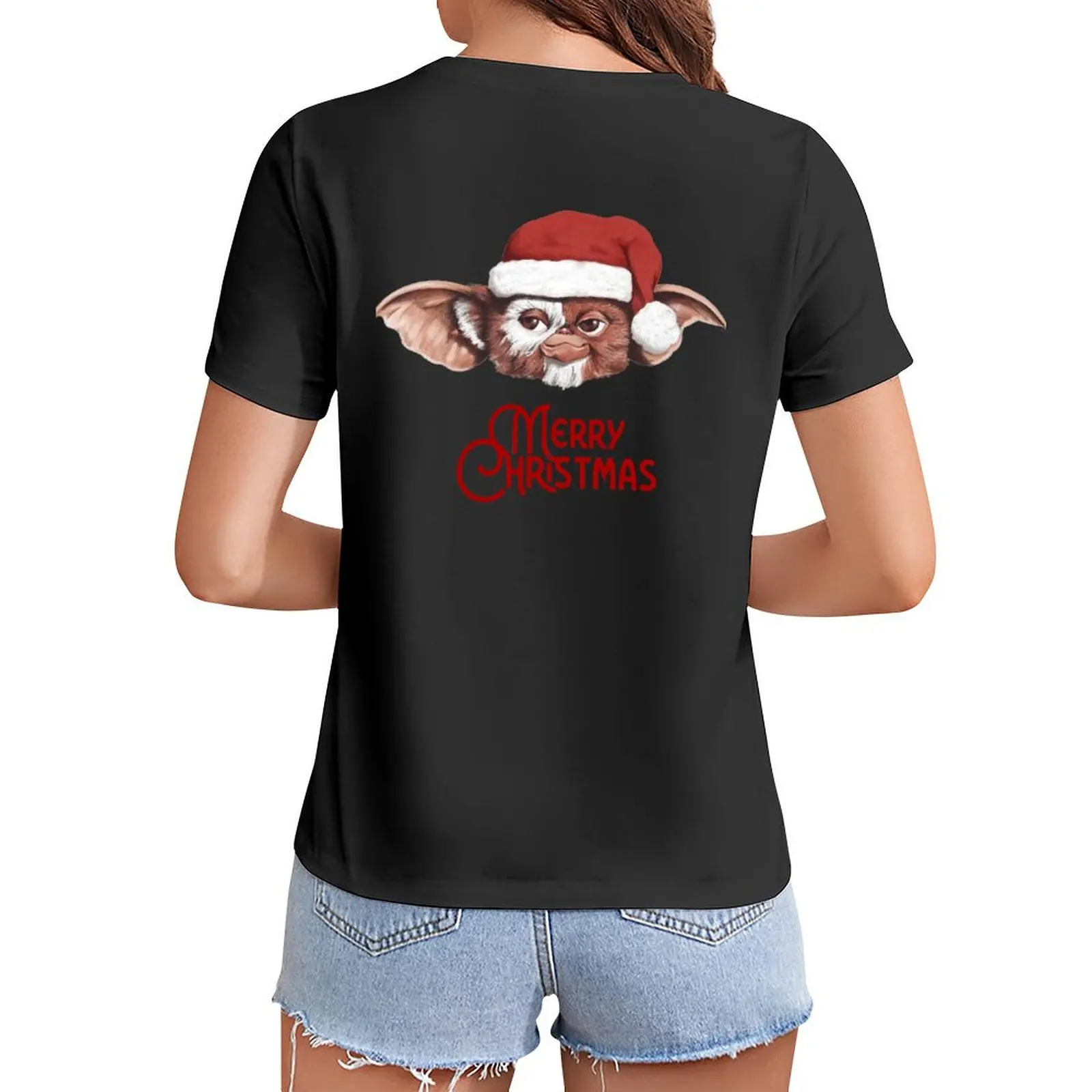 Gizmo Christmas T-Shirt lady clothes animal print t-shirt dress for Women sexy