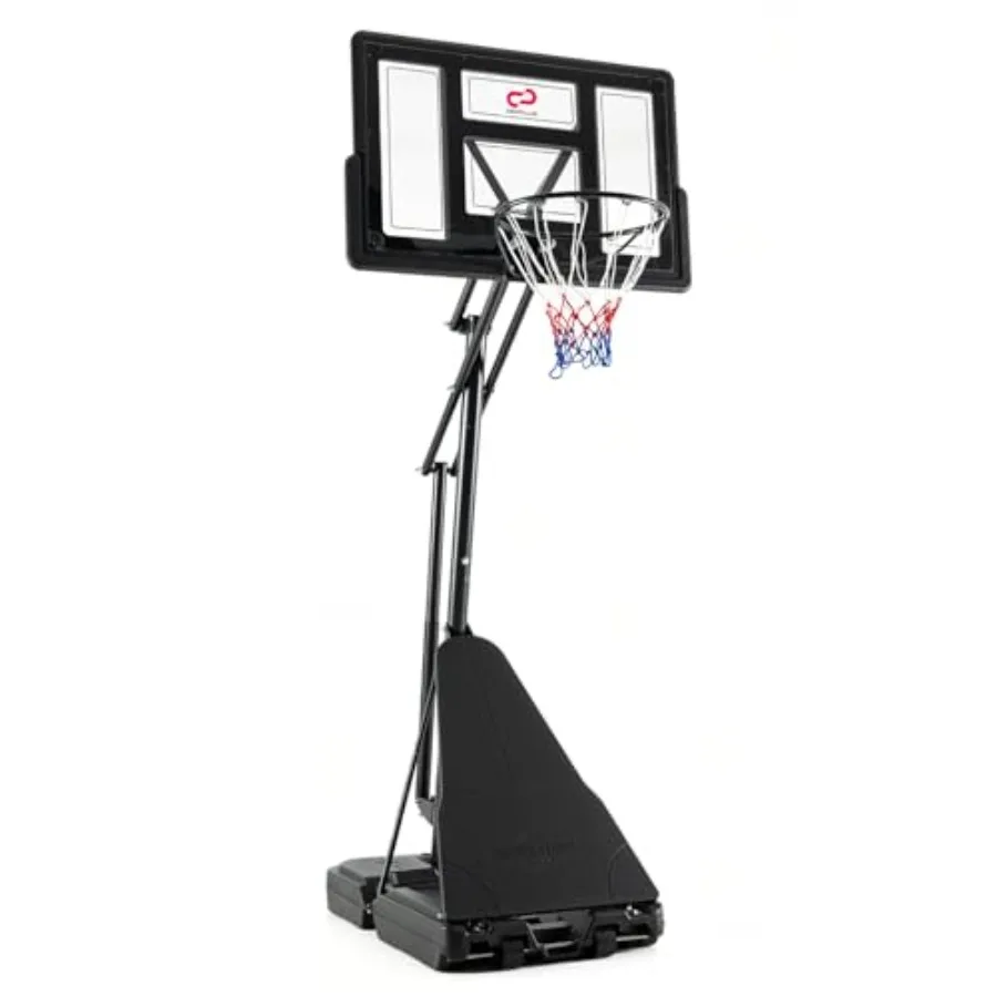

Outdoor basketball hoop for court, backyard, driveway: 7.710 ft tool-free height adjustable system, 43-inch PC backboard, rebou