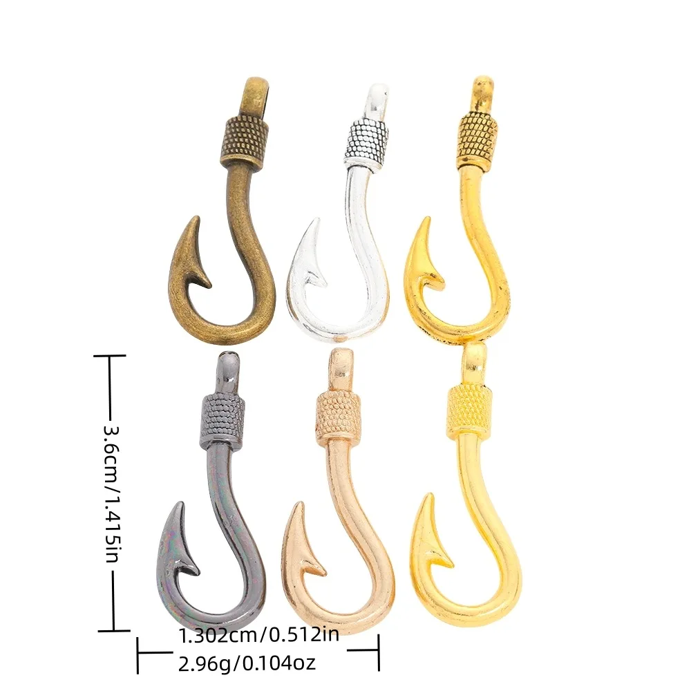 

10pcs Creativity DIY Jewelry Accessories Zinc Alloy Fish Hook Charms Pendant For Jewelry Making Necklaces Earrings Accessories