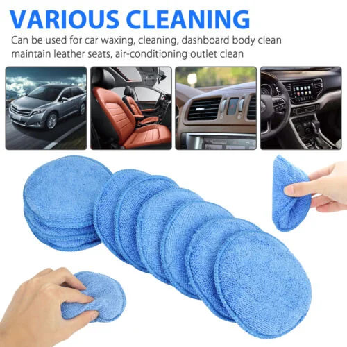 

10pcs Waxing Polish Wax Sponge Applicator Pads Vehicle Glass Clean (Blue) blue waxing polish wax sponge