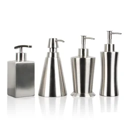 304 Stainless steel Liquid Soap dispenser Hand sanitizer Bottle  Bathroom Countertop press shampoo dispenser