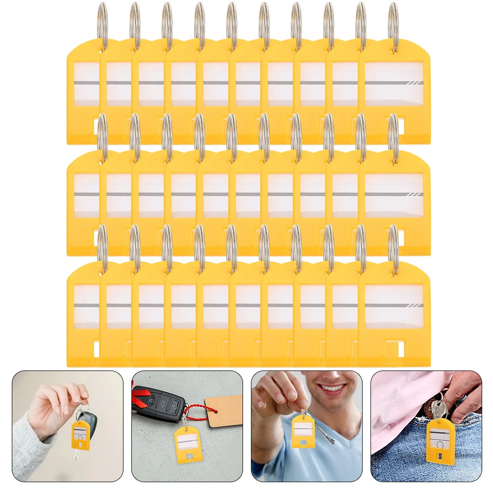 

35Pcs Key Tags Labels Colored Keychain Id Tag for Luggage USB Keys Portable Key Organizer with Writeable Waterproof Label