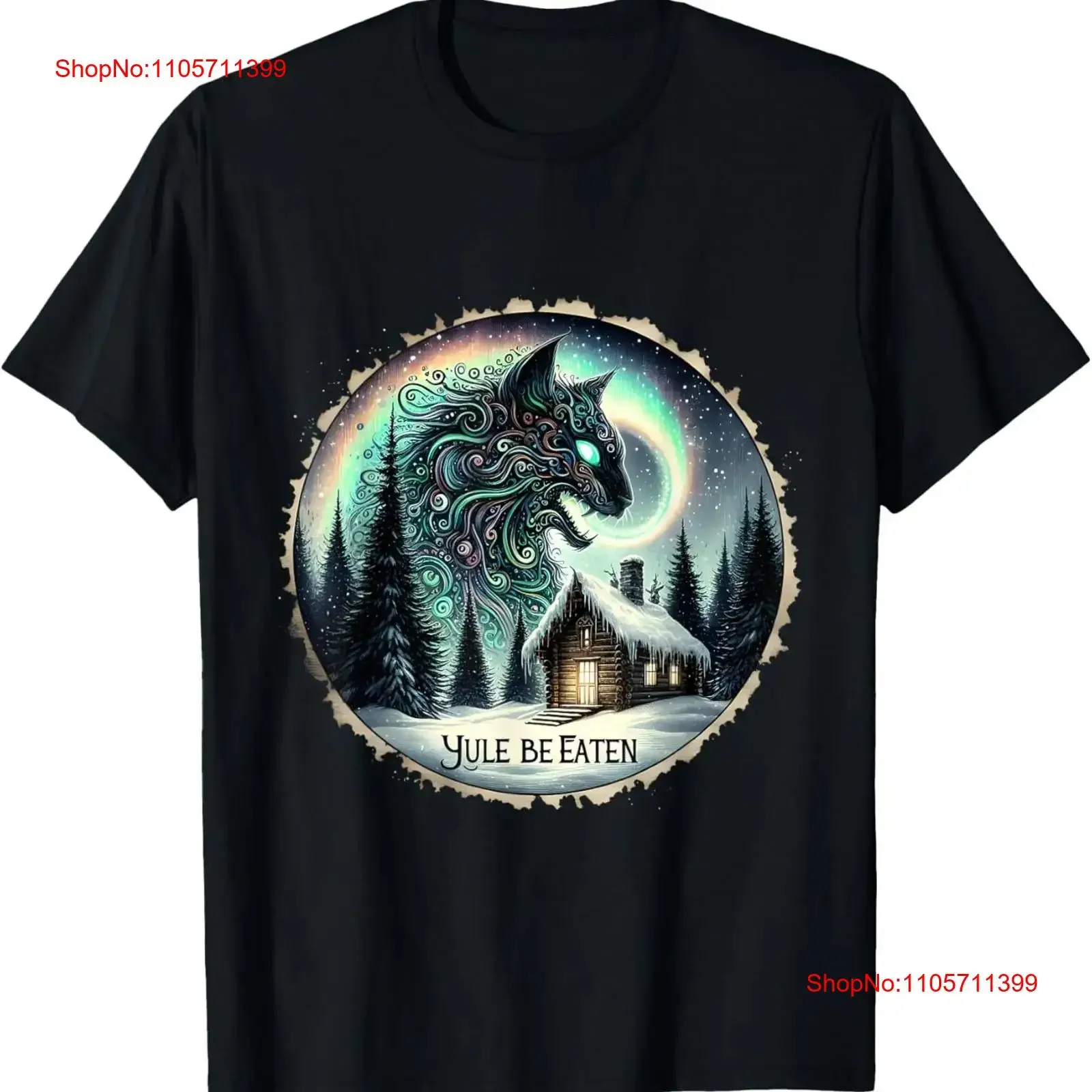 Yule Christmas Cat Be Eaten Jolakotturinn Icelandic T Shirt long or short sleeves vintage Washed Breathable Stylish Casual Soft
