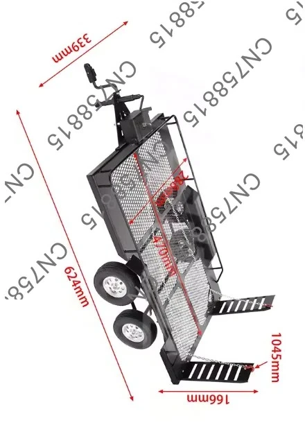 

Biaxle Metal Trailer, General Flatbed Large Trailer，For Climbing Vehicles