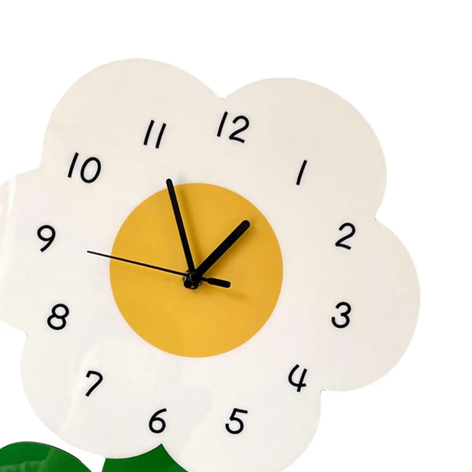 Cute Wall Clock Flower Hanging Clock Art Decor Decoration Accurate Ornament for Indoor Wall Living Room Bedroom Kitchen