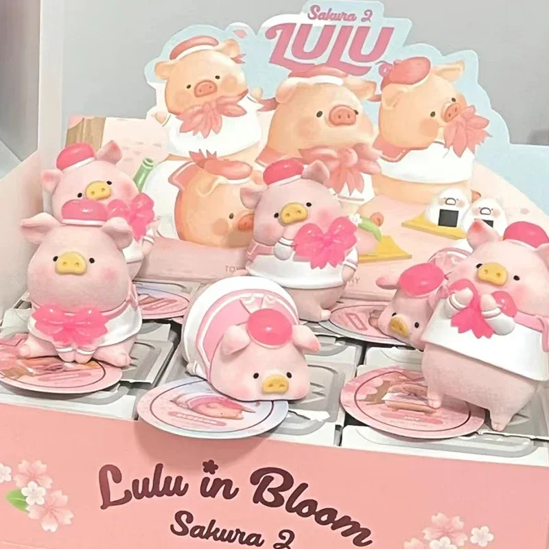 LuLu el cerdito Sakura serie caja ciega flor Linda figura de cerdo LULU figura de acción juguetes muñecas coleccionables regalo para niños niñas