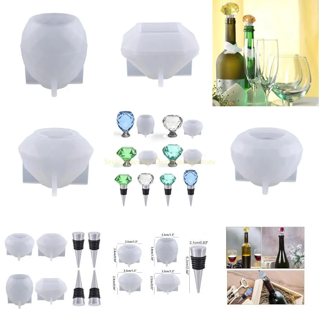 

D46E Bottle Stopper Silicone Mold Crystals for DIY Casting Crafts Making DIY Handmade Project Crafts