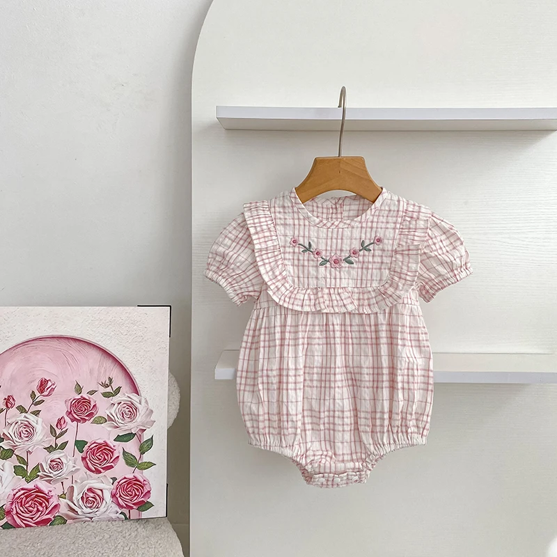 2026 Sommer-Schwesterkleidung 0-24M Baby Mädchen Kurzarm-Body mit Gitter-Stickerei 2-6 Jahre Süße Partykleider für Kinder – Detail 2