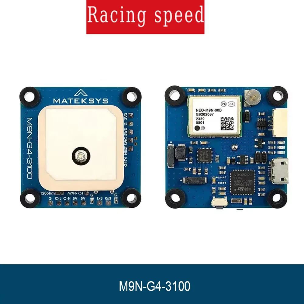 

MATEKSYS M9N-G4-3100 AP_Periph G474 CAN Node, NEO-M9N GNSS Module, RM3100, DroneCAN Protocol & UART_MSP for RC FPV Drone