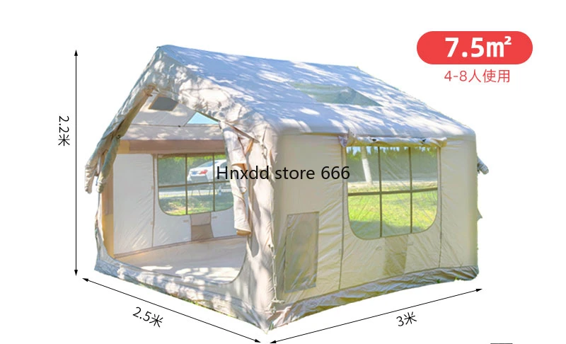 Outdoor automatic inflatable tent free of construction quick opening wind-resistant V-type column light luxury camping equipment