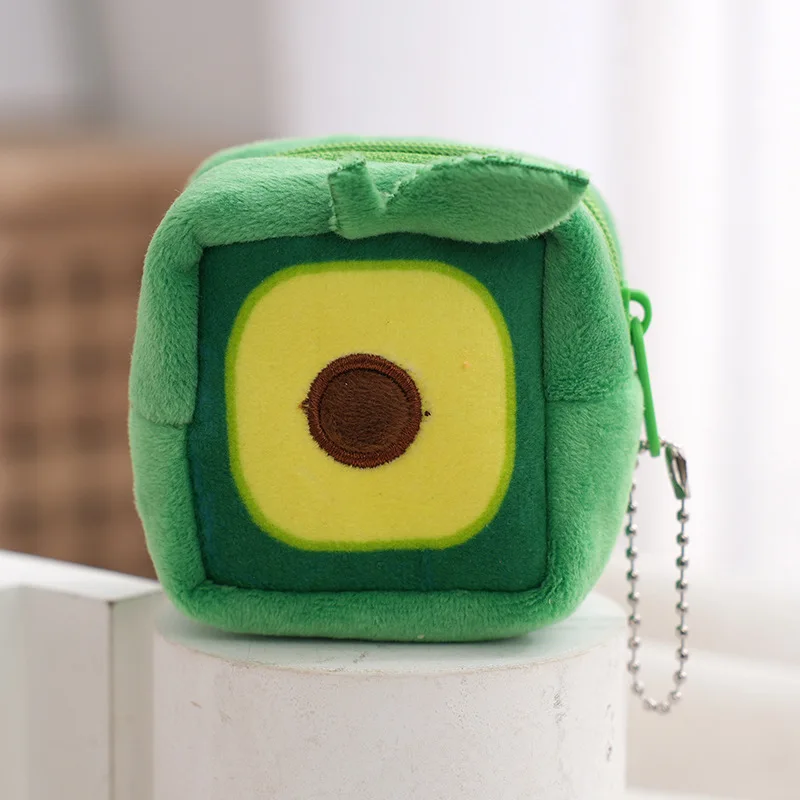 Kinder niedlichen Reiß verschluss Obst Serie Plüsch Geldbörse Tasche Avocado Erdbeer Münz tasche Aufbewahrung beutel Kinder Cartoon Geldbörse