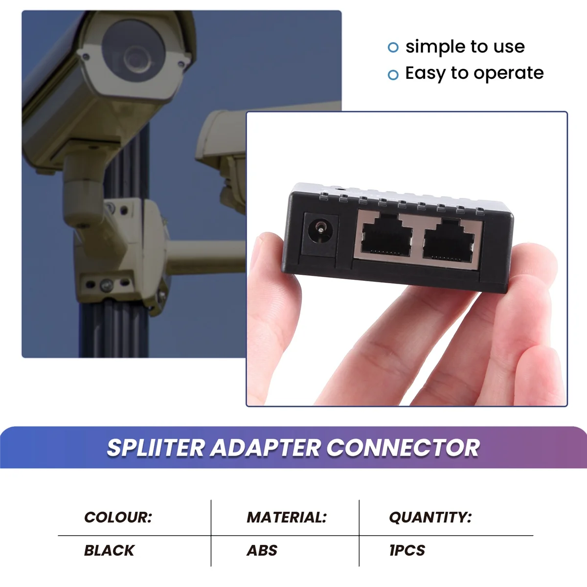 Poe Splitter Poe Injector Rj45 Dc 5.5Mm x 2.1Mm Input Passive Poe Injector Splitter Adapter Connector For Ip Network