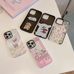 Cute Cartoon Line Dog Clear Case For Iphone 11 14 15 Pro Max Silicone Soft 12 13 Mini 7 Plus SE2020 X XR XS Max Shockproof Cover