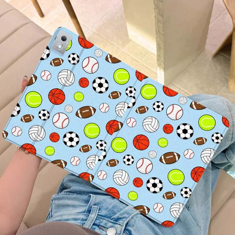 

Cartoon Sports Ball Pattern For Legion Xiaoxin Pad Y700 K10 M10 P11 K11 Pro Plus 10.6 11.5 Inch 2021 2023 2025 Tablet Case