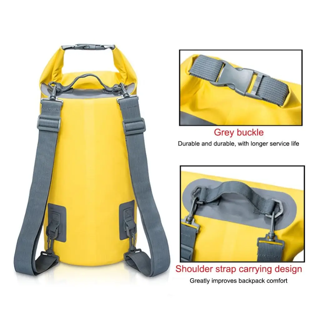 5L/10L/15L//30L 방수 저장 드라이 사크 가방 PVC 더블 어깨 스트랩 더플 백 대용량 방수 수영 체육관 가방