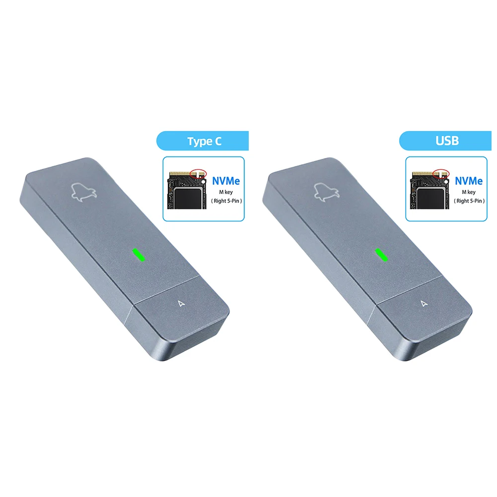 M.2 NVMe 2230 Portable SSD Box M.2 M Key Solid State Drive Case USB3.2 Gen2 External Hard Disk Box USB Type-C for M2 2230 SSD