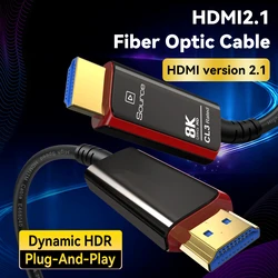 CYANMI 8K 4K 120HZ HDMI 케이블 33FT/10M 광섬유, 벽내 CL3 정격 긴 HDMI 2.1 48Gbps 초고속 [8K@60Hz] 동적 HDR/eARC/HDCP 2.2&2.3/3D, PS5 PS4 데스크탑과 호환 가능 AMD NVIDIA HP