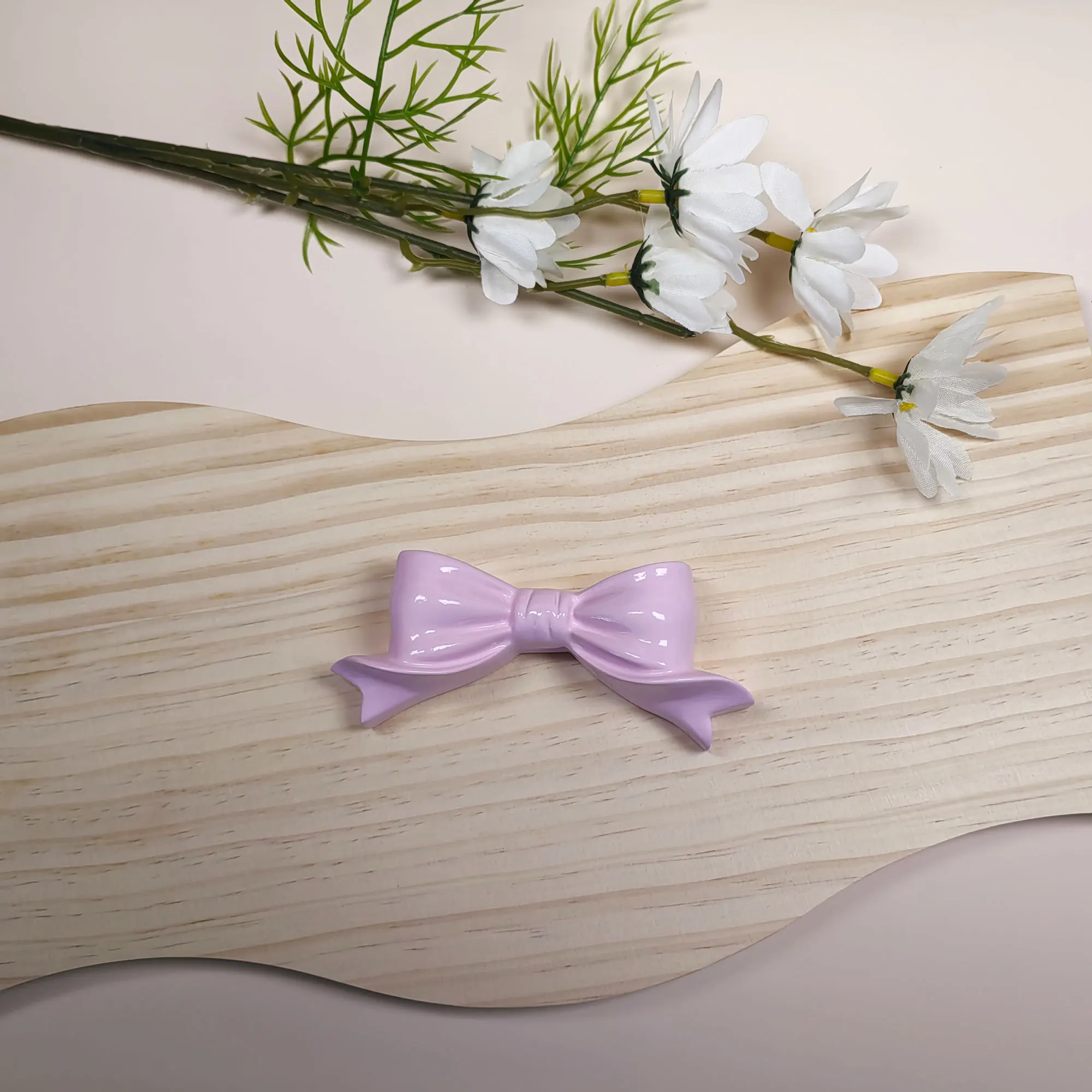 

Pink Bowknot Wooden Cabinet Handles Single Hole Creative Drawer Knobs Home Decor Cupboard Wardrobe Pulls for Children's Room