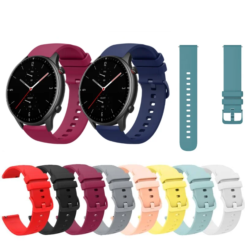 

Мягкий силиконовый ремешок 20/22 мм для Huami Amazfit GTS 2 2e 3 4 Mini GTR 2 2e 3 4 Pro Mini 42 мм 47 мм PACE Stratos 2 2S 3