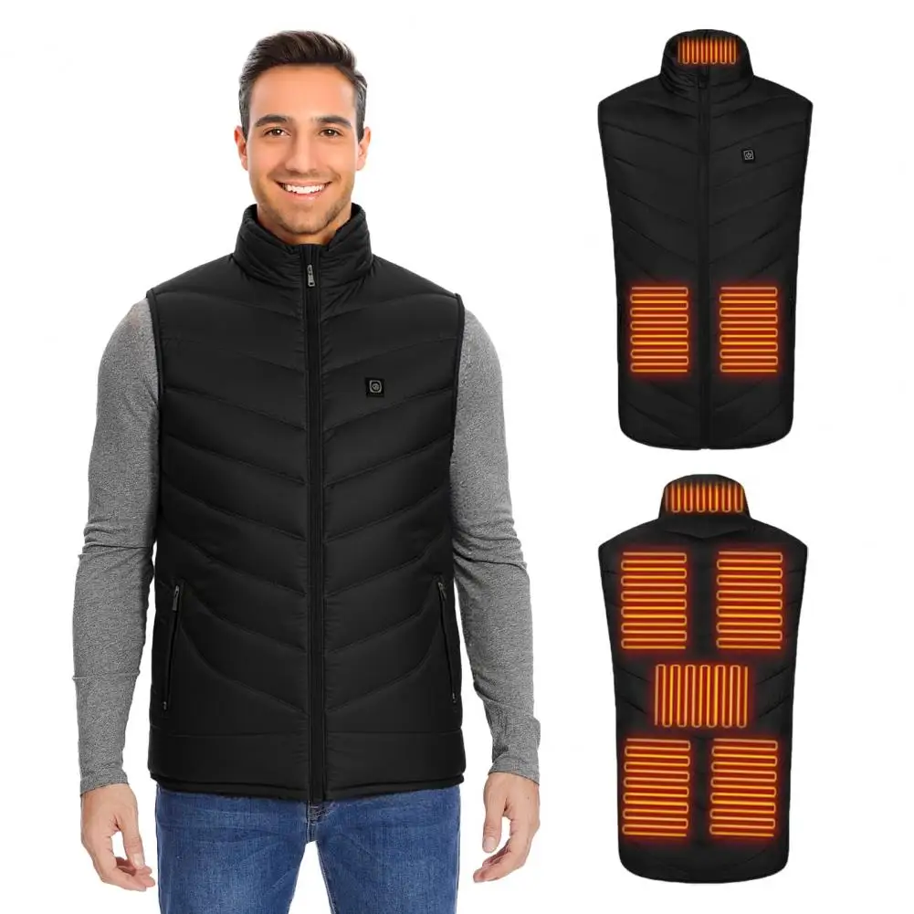 

Waistcoat with Three Temperature Modes Electric Vest Usb Vest for Men Women with 8 Heating Zones Stand Collar Windproof Thermal