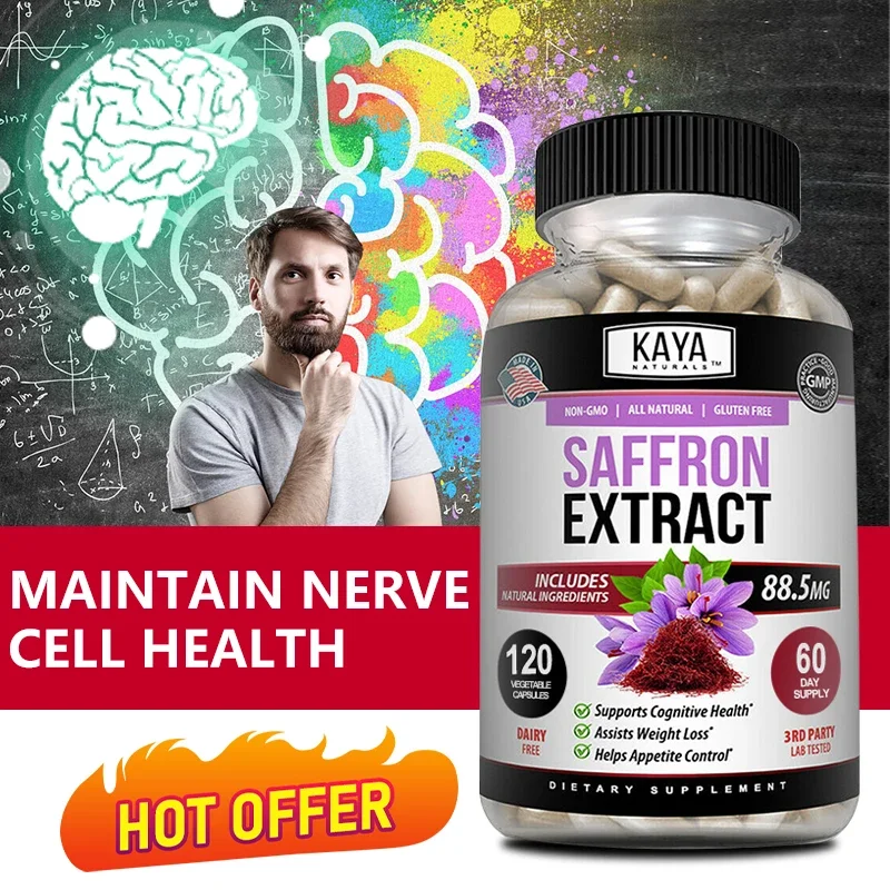 Saffron Extract Dietary Supplement To Support Metabolism, Energy, Mood, and Weight Management