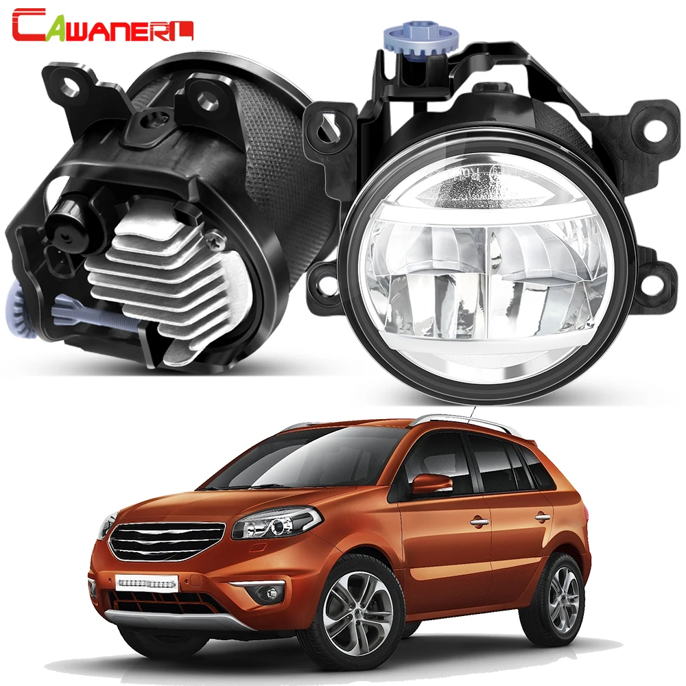 2 Pieces Upgrade Car Fog Light Assembly For Renault Koleos HY Samsung QM5 2011-2015 30W High Bright LED Fog Driving Lamp H11