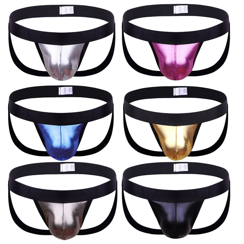 6PCS Mens Double String Thong Sexy Underwear Shinning Low Waist Breathable Taste Underwear Men Lingerie Sissy Strings