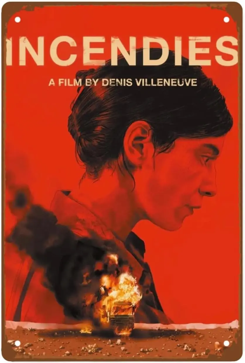 The Incendies Movies Metal Wall Tin Sign Suspenseful Plot Movies Art Deco Retro Gift Man Cave Decor Vintage Decorations The War