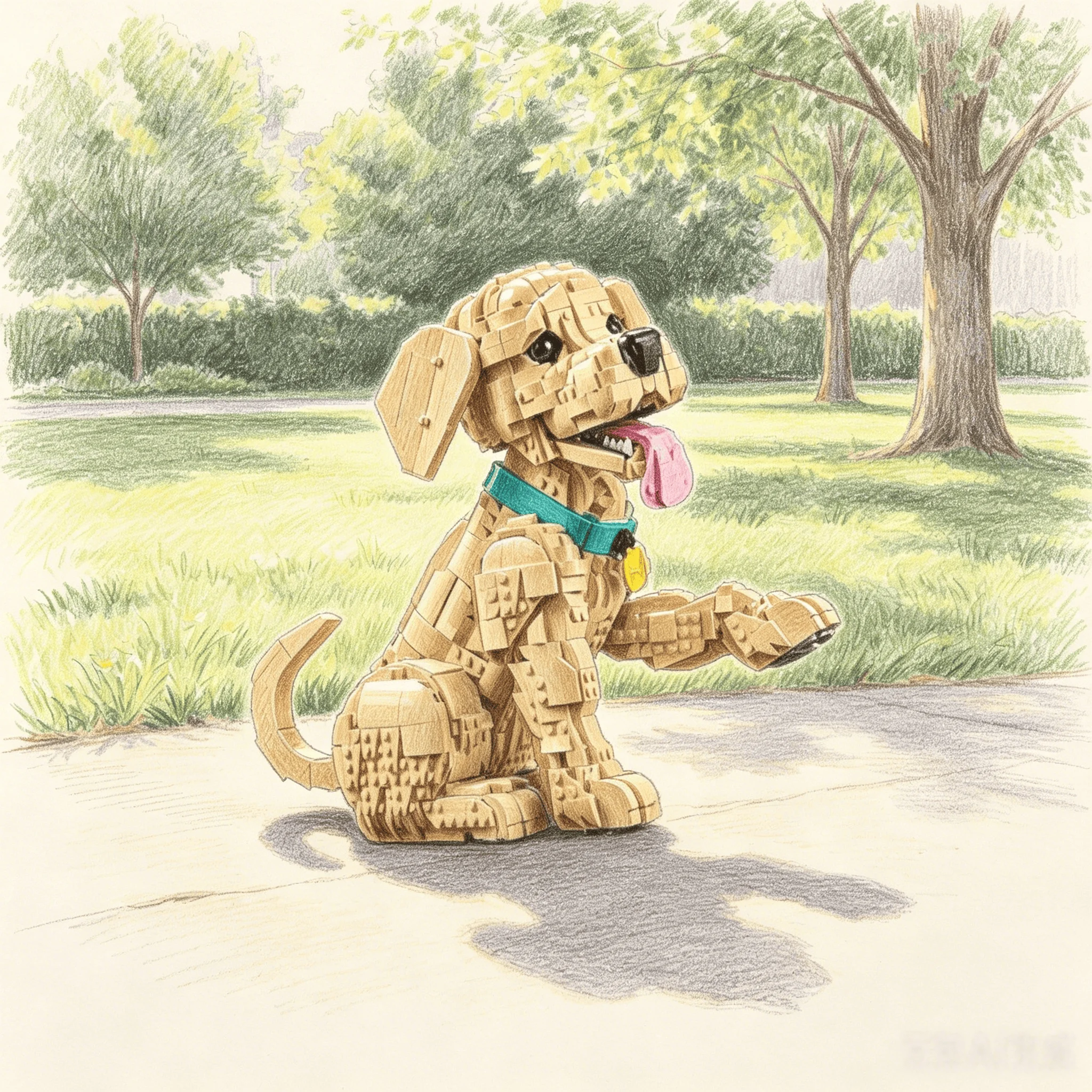 diy-2102-pieces-blocs-de-construction-modele-chiot-golden-retriever-figurine-animale-pour-exposition-cadeaux-de-noel-et-d'anniversaire