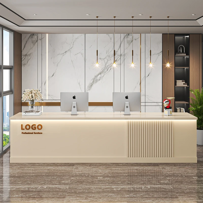 

#customized Reception Desks Beauty Salon Accessories Modern Reception Decoration Escritorio De Recepcion Commercial Furniture