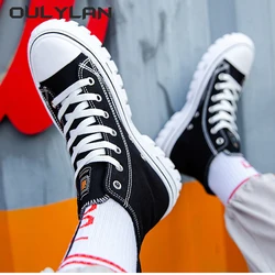 Mode Herren schuhe High Top Canvas Schuhe schwarz weiß Board Schuhe Sommer Männer trend ige lässige Turnschuhe klassischen Stil Schuhe