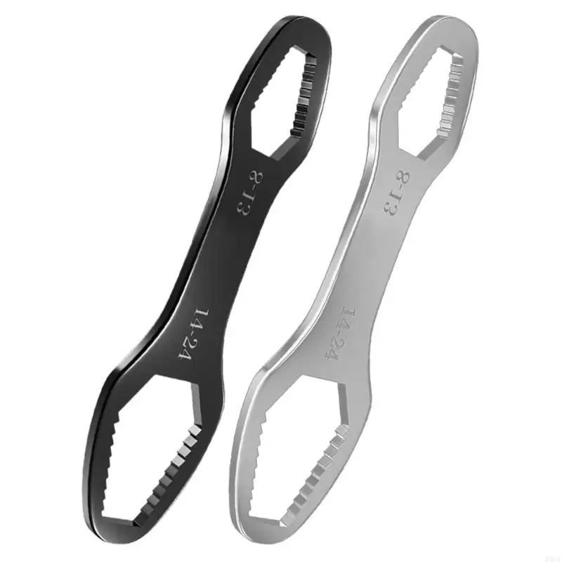 

R9UF 2Pcs Multipurpose Double Head Universal Adjustable Wrench Tool Set 8-24mm for Motorcycle and Home Maintenance Tasks
