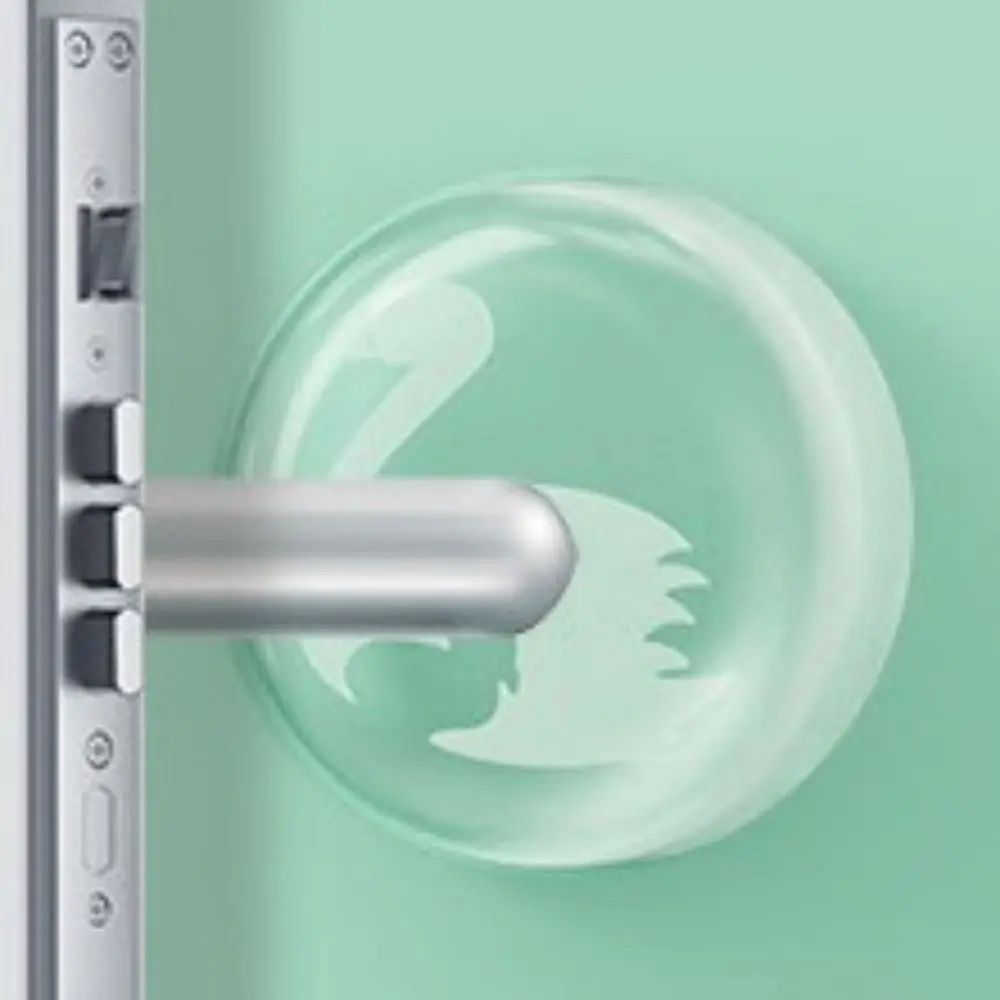 2 pcs Soft Silicone Animal Wall Protector Self-adhesive Transparent Door Handle Bumper Rabbit Cabinet Doors Stop Muffler