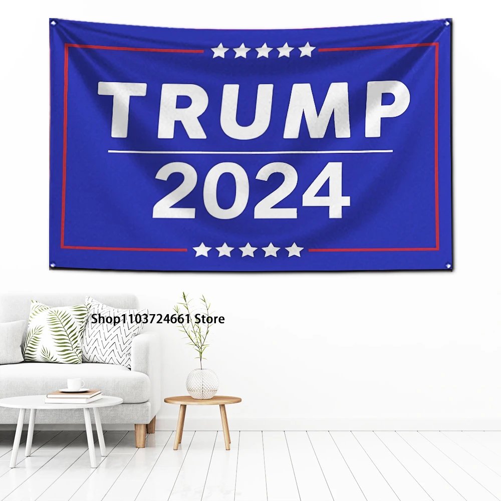 60x90cm  T-Trump 2024 Flag Polyester Digital Printing Banner for Garage Wall Art Out Door Decoration