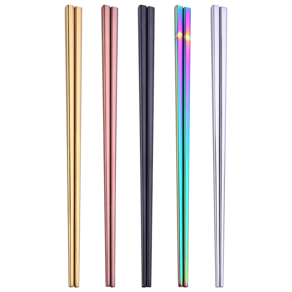 

Reusable Stainless Steel Chopsticks Metal Titanium Plating Silver Electroplating