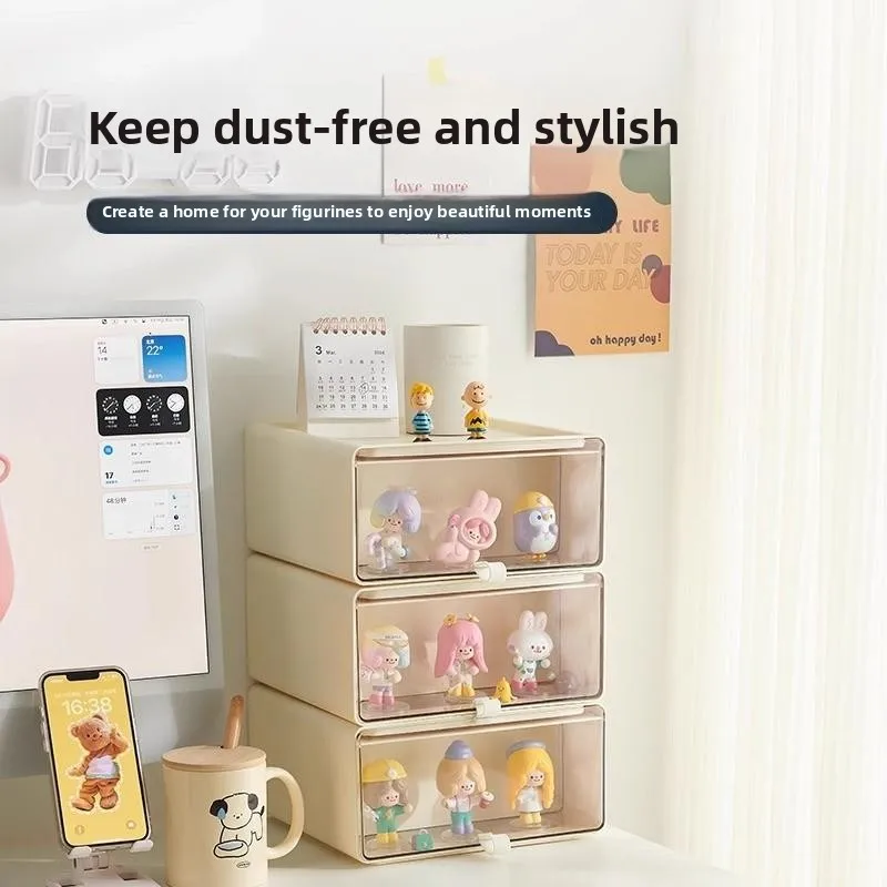 

Desktop Display Storage Box Der Sle Figure Storage elf Bubble Mat Toy owcase Cute Particle Organizer Plastic Material