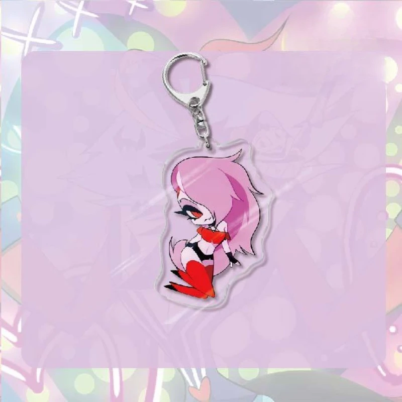 Hot Hoteling Anime Figure Acrylic Keychain Model Plate Vaggie Alastor Charlie Sign Backpack Pendant Key Ring Fans Gift Ornaments