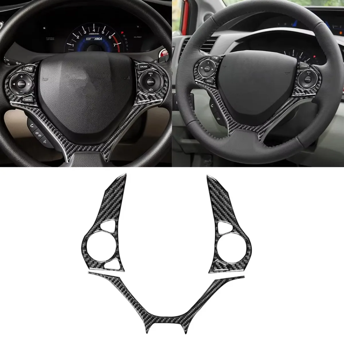 

Накладка на кнопки рулевого колеса, декоративная рамка, мягкий карбоновый чехол-стикер, аксессуары для интерьера Honda Civic 9-го поколения 2012-2015