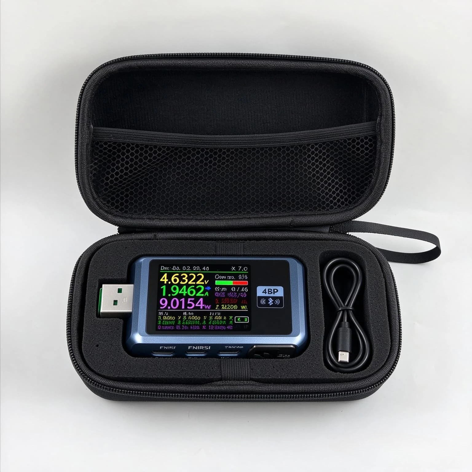 Portable EVA Hard Case for Fnirsi Fnb48p Fnb58 USB Power Meter Tester, Shockproof Carrying Bag with DIY Customizable Foam