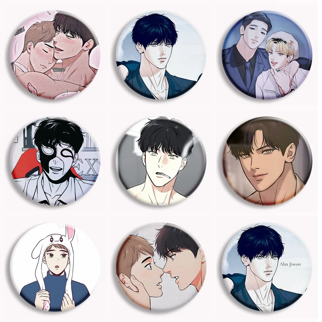 Pin de botón suave de Manga coreana Bj Alex Manhwa, broche de Anime Dong Gyung y Ahn Jiwon BL, insignia de bolsa, accesorios de colección para fanáticos