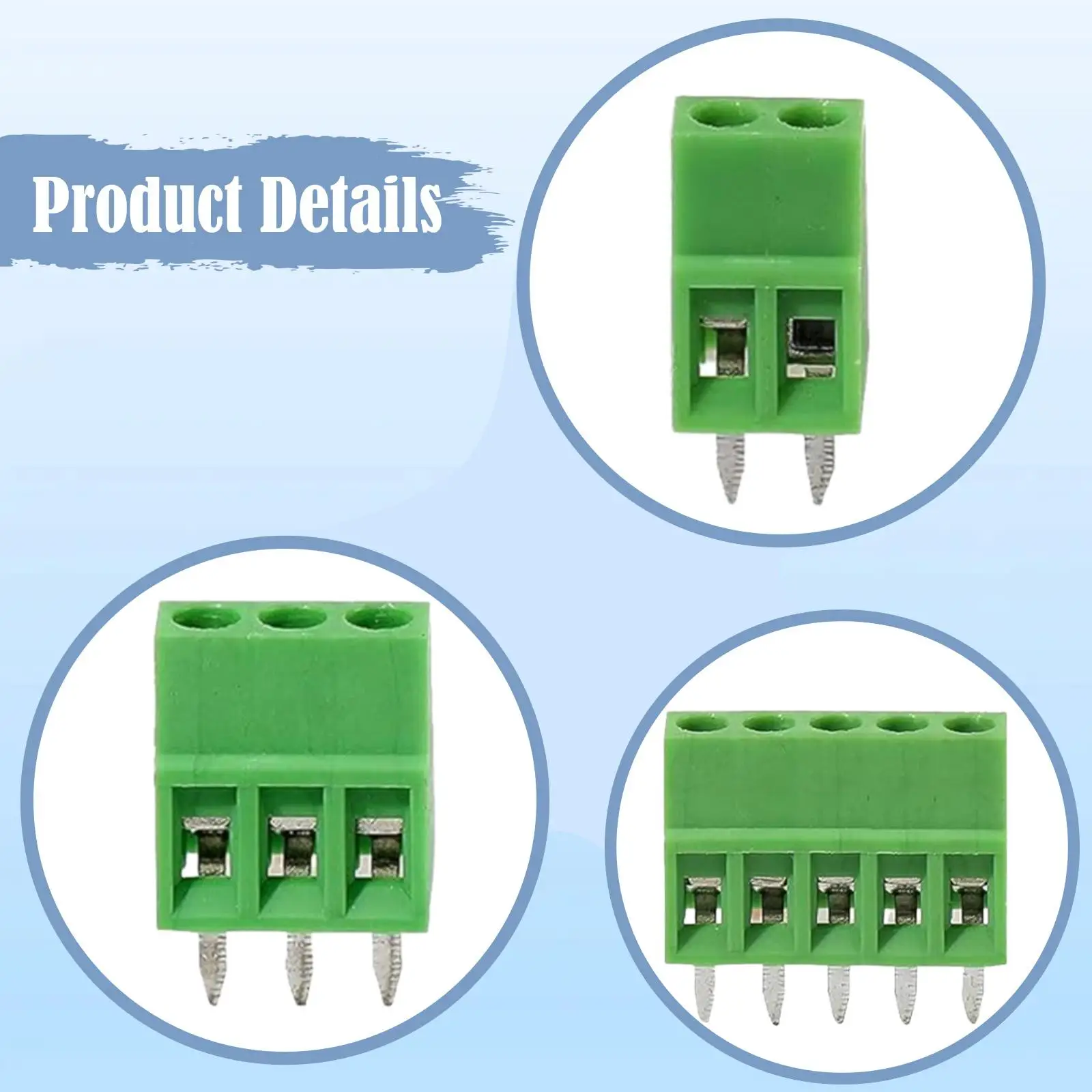 

Комплект клеммных блоков с шагом 2,54 мм для монтажа на печатную плату, винтовые клеммы для самостоятельной сборки электронных схем и проводки