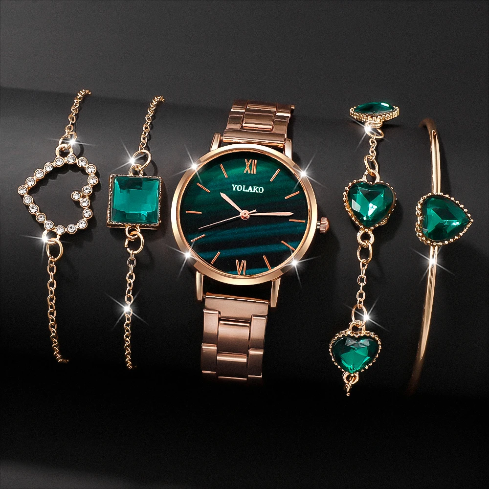 5Pcs Sweet Cool Women's Watch Set, Stylish & Unique, Ideal Gift For Ramadan, Eid Al‑Fitr, Valentine's Day, Birthday Party
