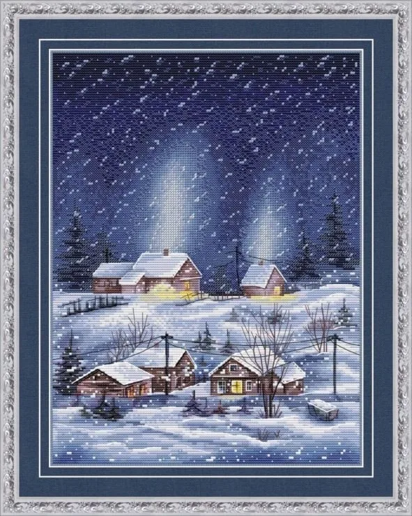 

Winter In The Village 18CT14CT Canvas Unprinted Top Quality Cross Stitch Kits Embroidery Arts DIY Handmade Needlework Home Decor