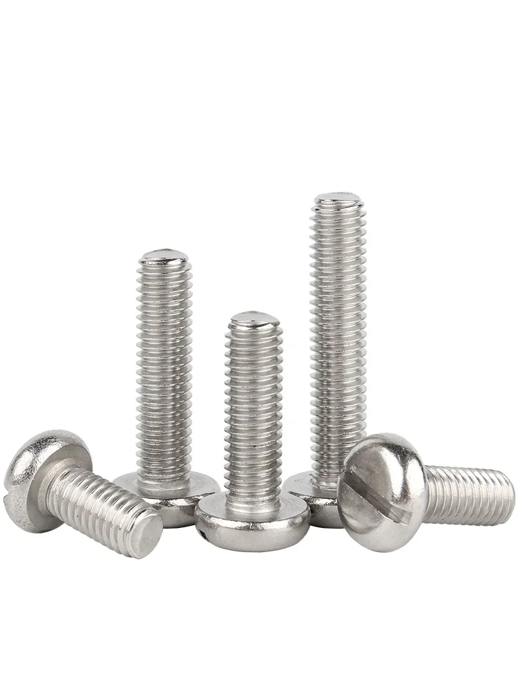 M1.6 M2 M2.5 M3 M4 M5 M6 M8 M10 304 sekrup kepala silinder Slot baja tahan karat GB67 baut berlubang sekrup mekanis kepala bulat