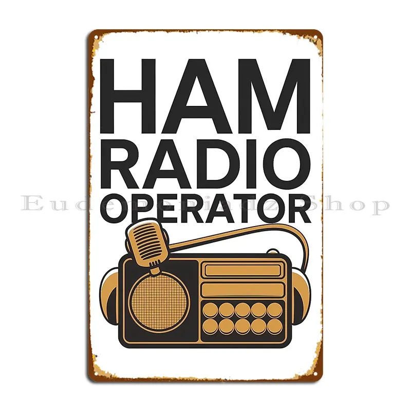 Radio Operator Frequency Ham Morse Antenna Metal Plaque Pub Club Cinema Designing Club Tin Sign Poster