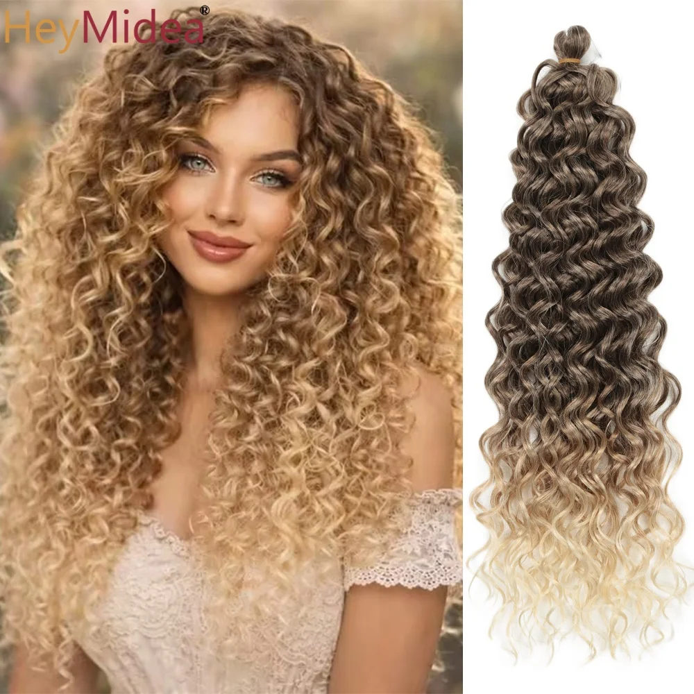 

18Inch/24Inch Ocean Wave Crochet Braids Hair Hawaii Afro Curls Synthetic Deep Wave Braiding Hair Extension Water Wave Braid Hair