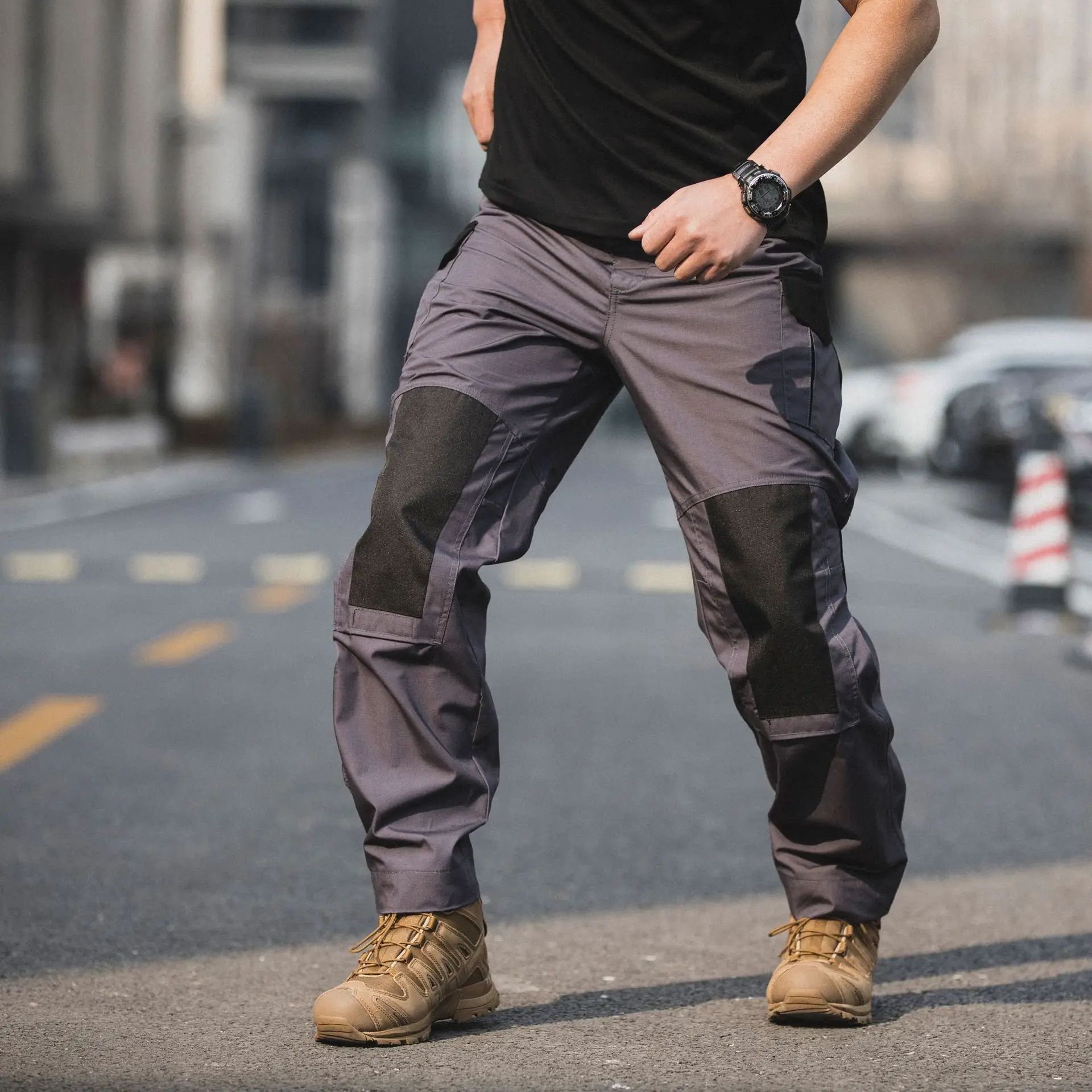 

FX-Outdoor Straight Tactical Pants for Men, Water Splashing Overalls, Urban Commuter Training, Cargo Pants, Polyester, FSTAR