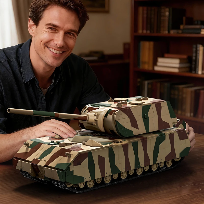 

2688pcs MOC Ww2 Military Maus Super-Heavy Tank Camouflage Version Building Blocks Bricks Model Toys for Boys Birthday Gift Set