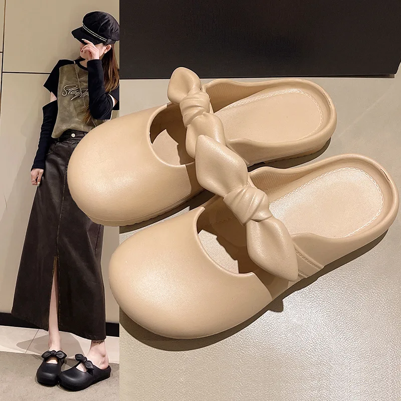 Casual Slippers Women Home Bow Designer Shoes Girls Trend Sandals Summer Beach Cute Mules Fashion Indoor Platform Slides Flats